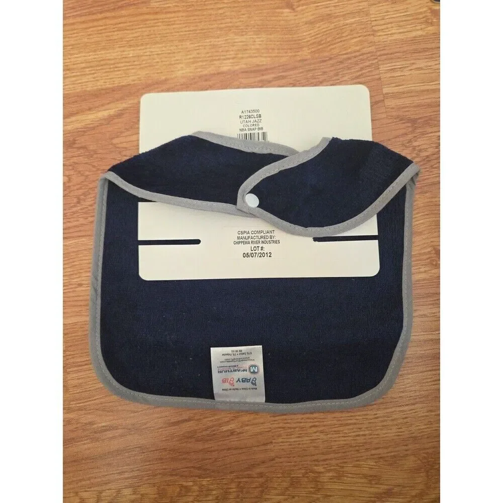 NBA Utah Jazz All-Pro Baby Bib NEW Basketball Infant Newborn Cotton Navy